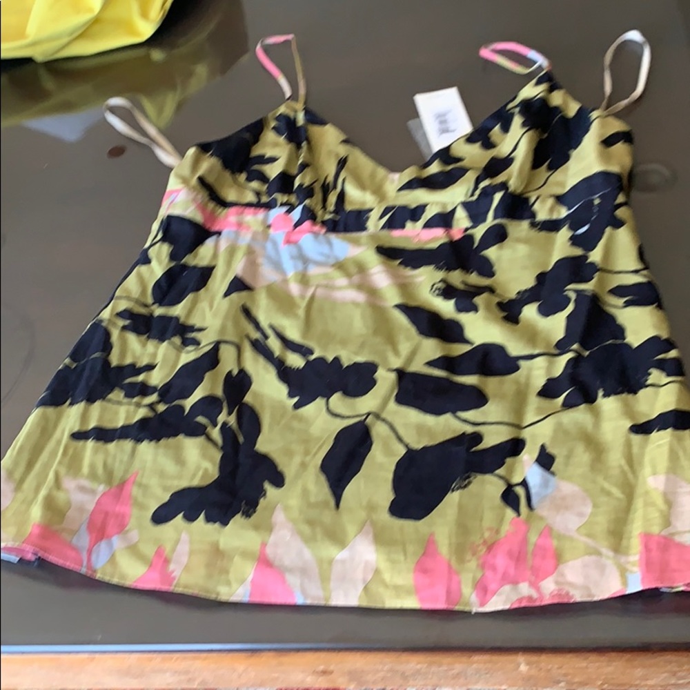 Cotton &  silk lining new print  tank top by BCBG